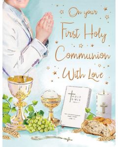 Male First Holy Communion Card, 19x13cm