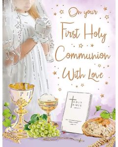 Female First Holy Communion Card, 19x13cm