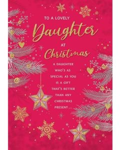 Daughter Christmas Card. 9x6 Inches (23x15cm)