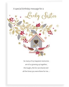 A Special Birthday Message For A Lovely Sister. 9x6 Inches (23x15 cm)