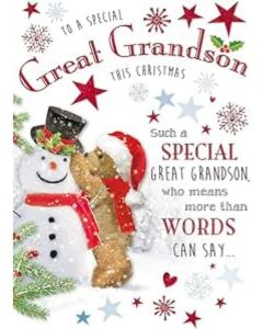 To A Special Great Grandson This Christmas Card. 23x15cm (9x6 Inches)