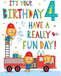 Regal Publishing Juvenile Birthday Card Age 4 M - 8 x 6 inches