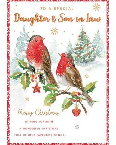 Daughter and Son In Law Christmas Card. 23X15CM (9X6 Inches)