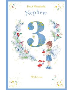 Nephew Age 3 Birthday Card. 23x15cm