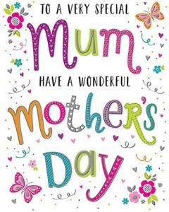 Dazzles Mother's Day Card For Mum. Size 19x13 cm (8x6 Inches)