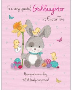 To A Very Special Goddaughter At Easter Time Card. 19x13cm
