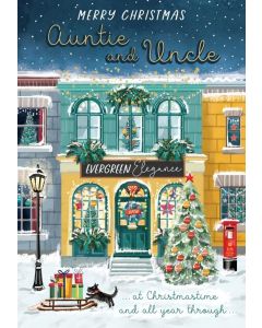 Auntie and Uncle Christmas Card. 23x15cm