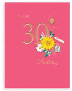 Female On Your 30th Birthday With Love Card. 19x13cm