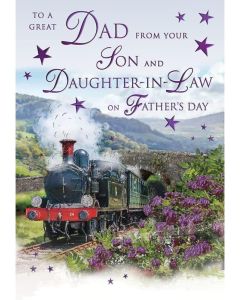 Dad From Son and Daughter-in-Law. Father's Day Card. 23x15cm (9x6 Inches)