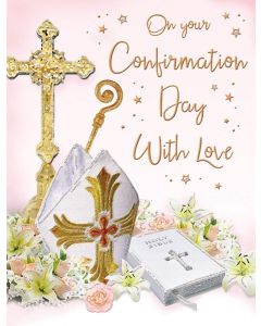 Female Confirmation Day Card, 19x13cm