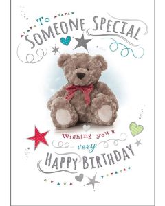 Someone Special Birthday Card. Teddy Bear Design. 23x15cm