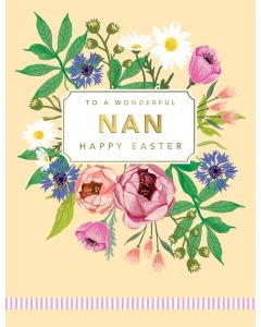 To A Wonderful Nan. Happy Easter Card. 19x13cm (8x6 Inches)