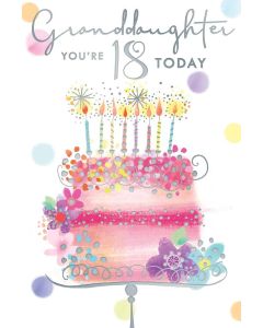 Granddaughter 18 Birthday Card. 23x15cm