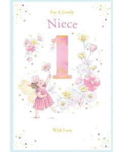 Niece Age 1 Birthday Card. 23x15cm