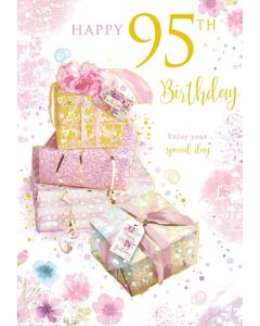 Female 95th Birthday Card. 19x13cm