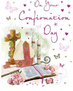 Female On Your Confirmation Day Card. 19x13cm