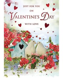 Open Valentine's Day Card For Male or Female. 23x15cm (9x6 Inches)