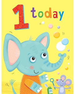Age 1 Today Birthday Card For Boy Or Girl. Elephant Design. 19x13m