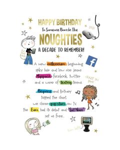 Happy Birthday To Someone Born In The Noughties Card. 19x13cm