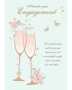 A Toast To Your Engagement Card. 23x15cm (9x6 Inches)