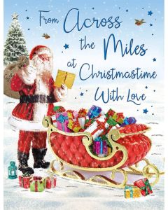 Across The Miles Christmas Card. 19x13cm (8x6 Inches)