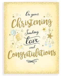 On Your Christening Card. Sending Love. 19x13cm