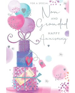 Nan and Grandad Happy Anniversary Card. 23x15cm
