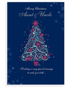 Aunt and Uncle Christmas Card. 9x6 Inches (23x15cm)