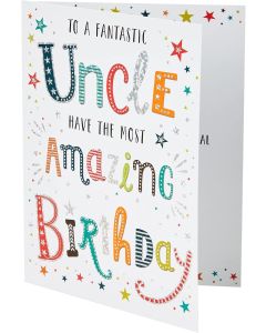 Dazzles Uncle Birthday Card. 19x13cm