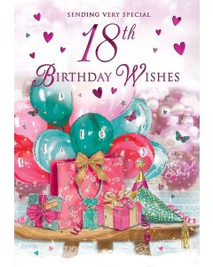 18th Birthday Card For Female. 23x15cm