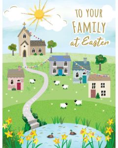 To A Family Easter Card. 19x13cm