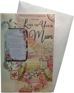 Mum Sympathy Card With Plastic Keepsake. 23x15cm