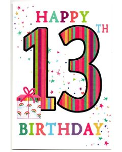 Birthday Card for Teenager 13th Birthday. Card for 13 Year Girl. 19x13cm