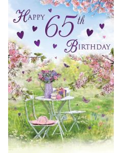 65th Birthday Card For Female. 23x15cm