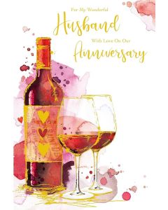 Husband On Our Anniversary Card. 23x15cm
