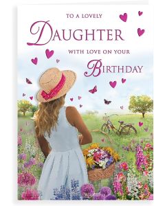 To A Lovely Daughter Birthday Card. 23x15cm