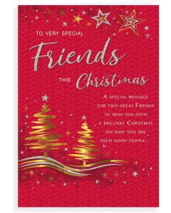 Friends Christmas Card. 9x6 Inches (23x15cm)