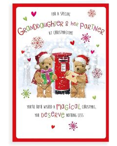 Granddaughter and Her Partner Christmas Card. 9x6 Inches (23x15cm)