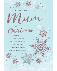 To My Brilliant Mum At Christmas Card. 23x15 (9x6 Inches)