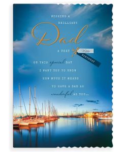 A Brilliant Dad happy Birthday Card. 23x15cm