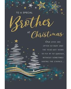 To A Special Brother Christmas Card. Medium Card 15x25cm (6x9inches)