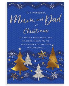 Mum and Dad At Christmas Card. 9x6 Inches (23x15cm)