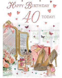 40th Birthday Card For Female. 23x15cm