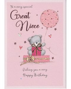 To A Very Special Great Niece Birthday Card. 23x15cm (9x6 Inches)