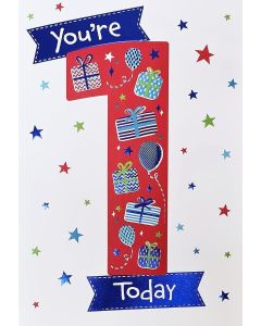 1st Birthday Card For Boy. 19x13cm