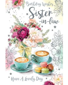 Sister In Law Birthday Card. 23x15cm