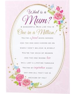 What Is A Mum Sentimental Medium Birthday Card  23x15 cm (6x9 Inches)
