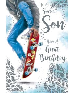 Son Birthday Card. Skateboard Design. 23x15cm