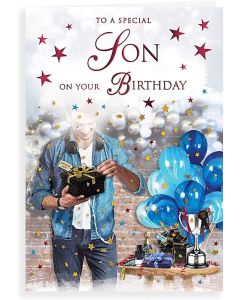 To A Special Son On Your Birthday Card. 23x15cm