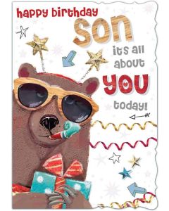 happy birthday SON its all about you today Birthday Card For Son. 19x13cm